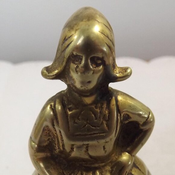 Brass Dutch Lady Table or Altar Bell - Picture 5 of 10